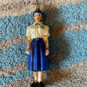 Christmas glass ornament of female marine